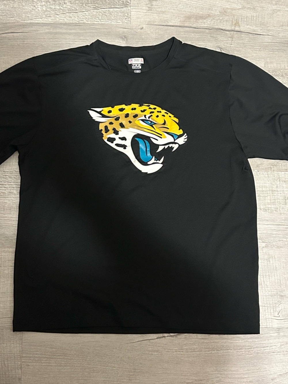 Men's Black Short Sleeve Tee with Yellow Jaguar Logo